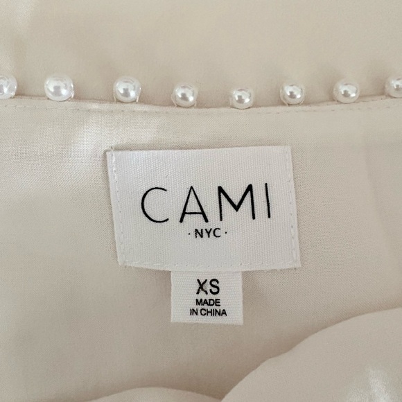 CAMI NYC Beige mariana cami top pearl trim 100 % Silk soft as feather size XS - Picture 10 of 12